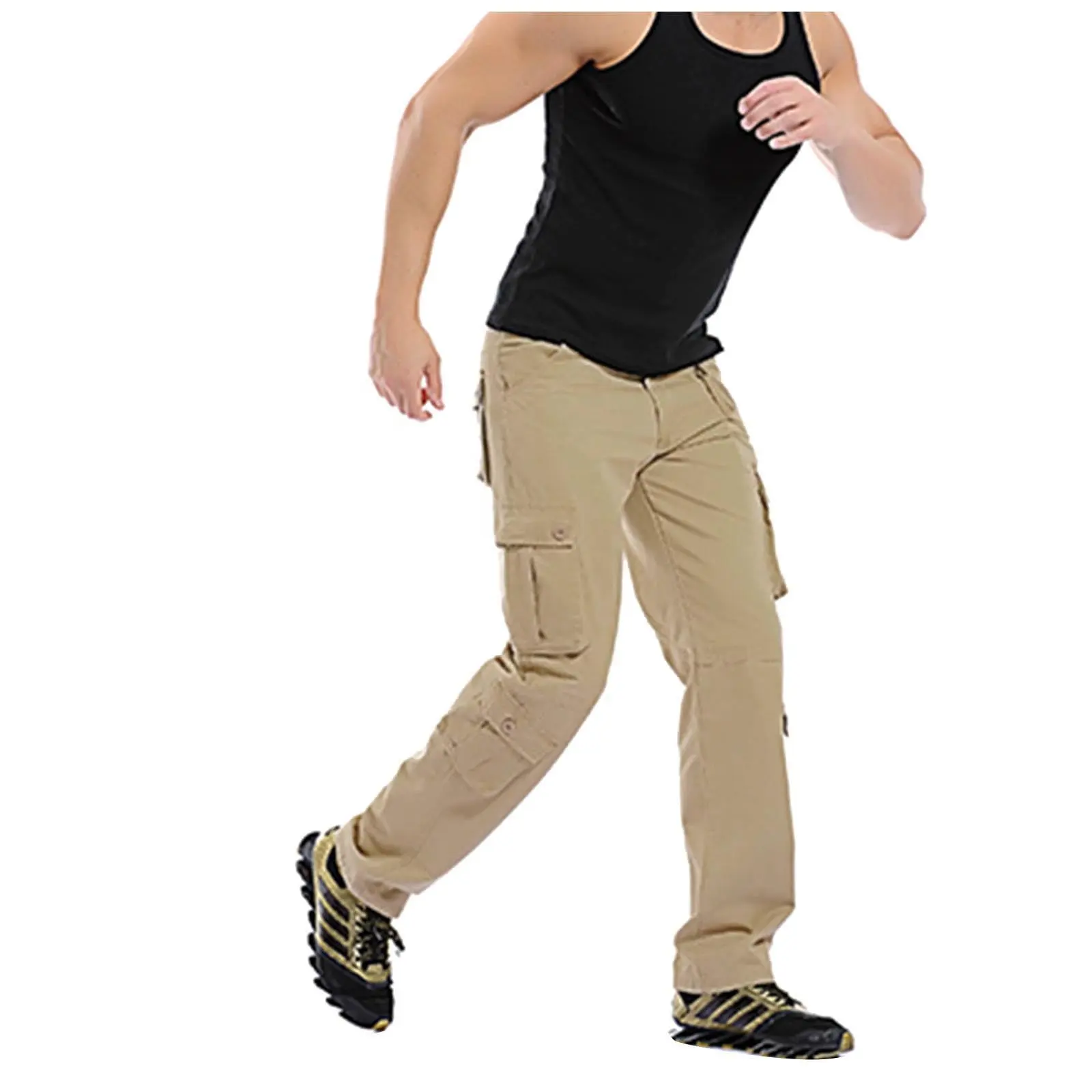 Pantalones de chándal de sarga para hombre, capris masculinos de alta calidad, con bolsillos, carga personalizada