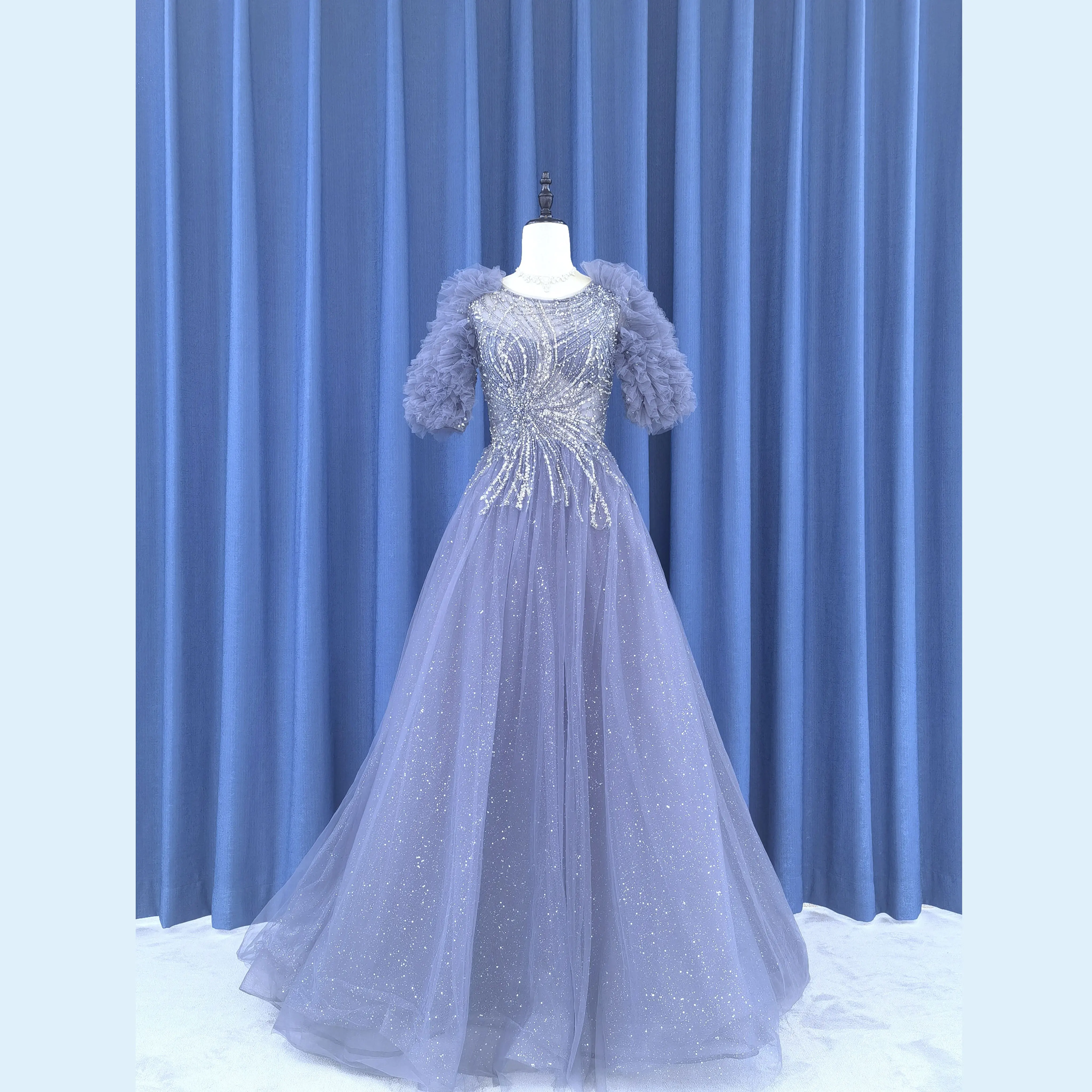 Abito blu reale di Gala di Prom personalizzato elegante di buona qualità per abiti da sera da sposa
