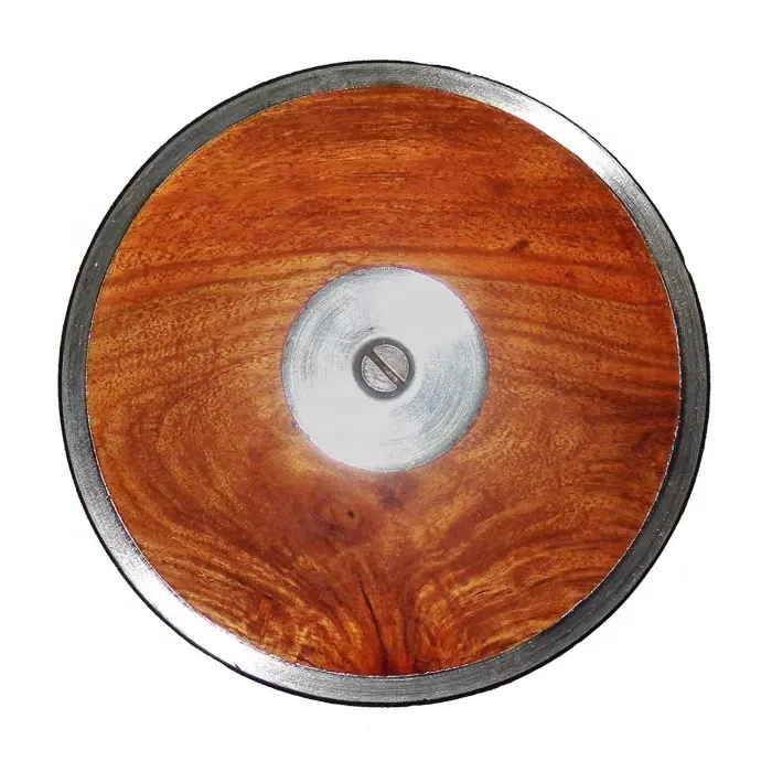 Tiro de disco Lo Spin de madera Peso de llanta 70% con madera sazonada y Llanta de acero inoxidable utilizado Atletas como equipo de pista y campo