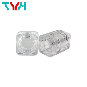 (BQ05-3) 10ML Square Shape Clear Color Cosmetics Jars、Stackable Small Jar (Cap + Middle + Base) - Product Image 6