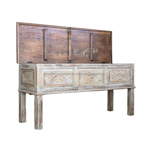2024 Latest Design Handmade Wooden Carving Console Square <strong>Trunk</strong> Storage Furniture Blanket Box for Bedroom <strong>Cheap</strong> Bed Room - Product Image 1
