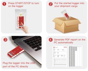 Registrador USB inalámbrico de un solo uso Registrador de datos de temperatura personalizable para gestión de cadena de frío Soporte ODM - Product Image 3