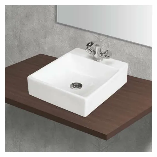 सर्वोत्तम गुणवत्ता वाले निर्यातकों से नल के बिना रसोई घर के बाथरूम में उपयोग किए जाने वाले पॉलिश डिज़ाइन में उच्च गुणवत्ता वाला स्क्वायर टेबल टॉप सिंक