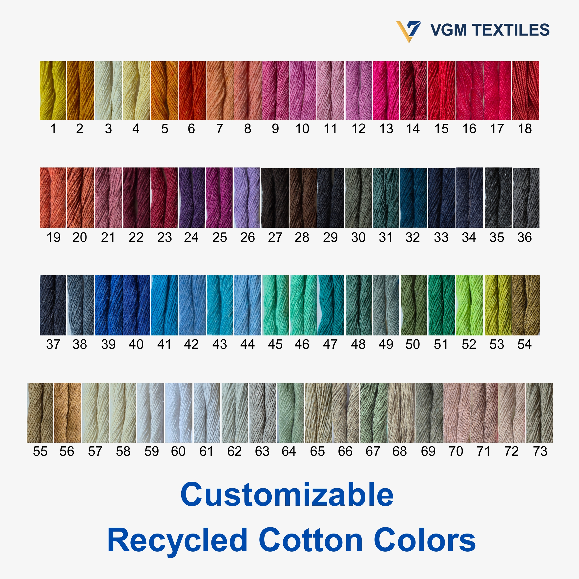 Personnalisable en plus de 70 couleurs pour le coton recyclé