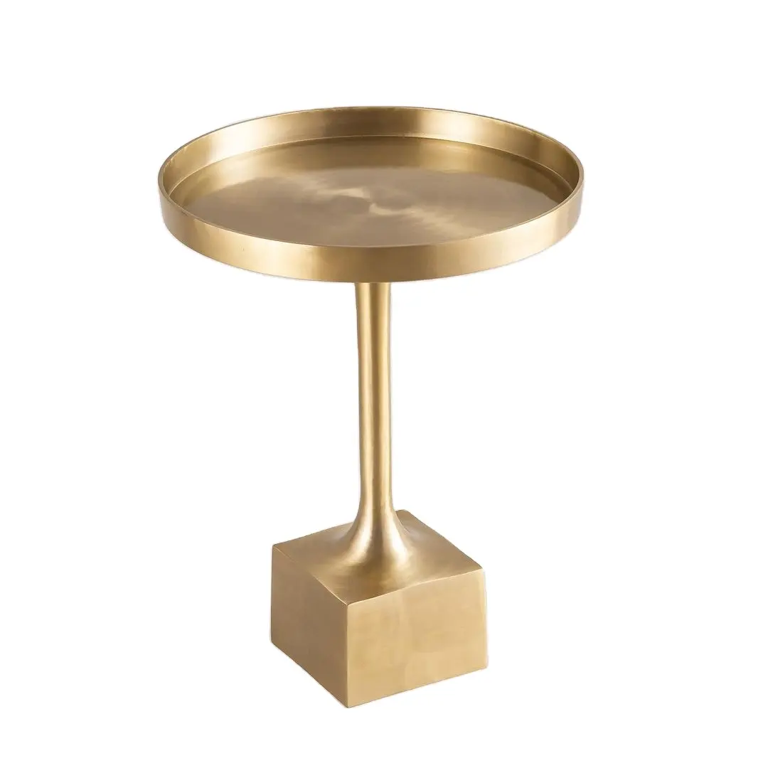 고품질 정연한 기초는 거실과 사무실을 위한 황금 현대 둥근 금속 측 커피 엔드 테이블을 형성했습니다