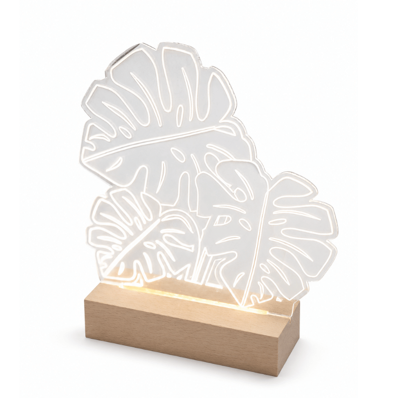 Warm White LED Light with Natural Wood Finish