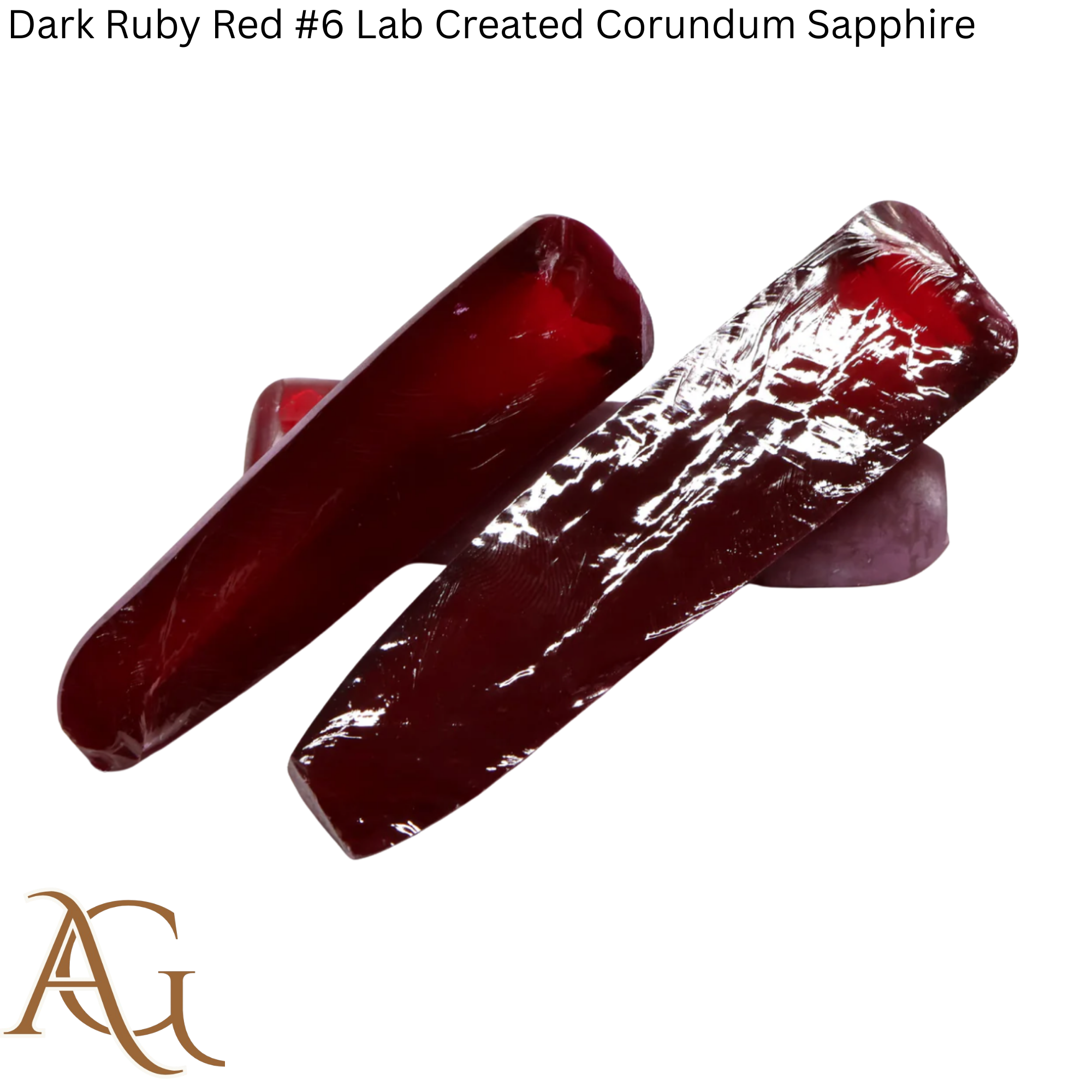 #6 Saphirs Corindon de Laboratoire Rouge Rubis Foncé
