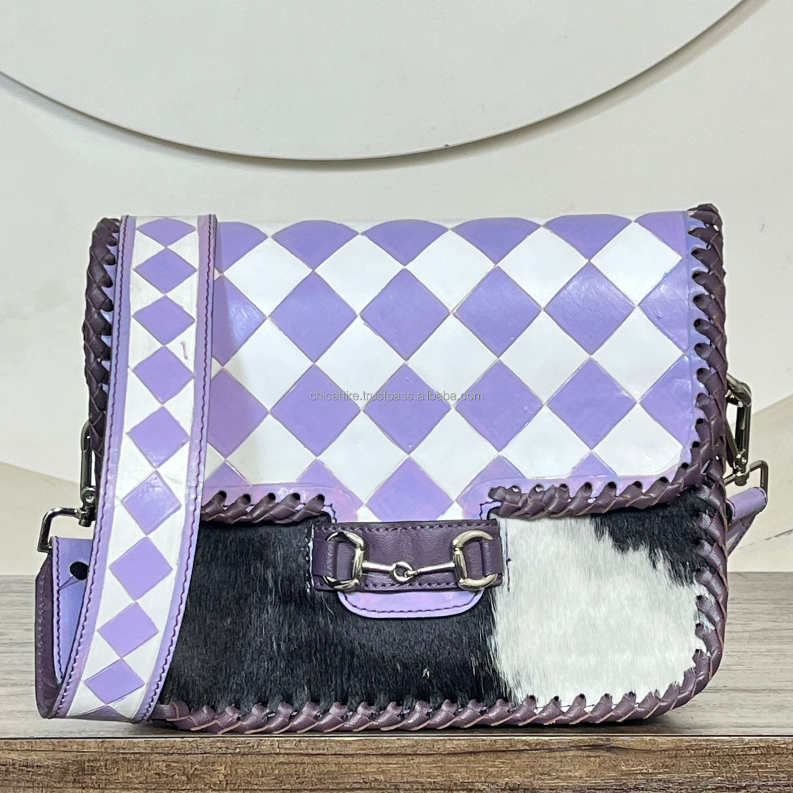 Purple & White Checkered