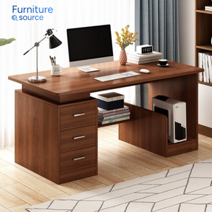 Escritorio DE OFICINA DE MADERA moderno, mesa ejecutiva de un solo cajón, mesa de oficina de diseño compacto para espacios pequeños - Product Image 1