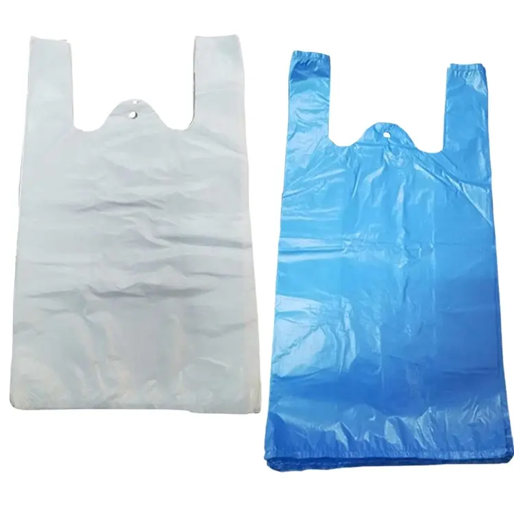 Son çıkan madde 2022 ucuz fiyat fabrika bakkal standart boyutu T shirt pp naylon plastik kullanımlık alışveriş çantası