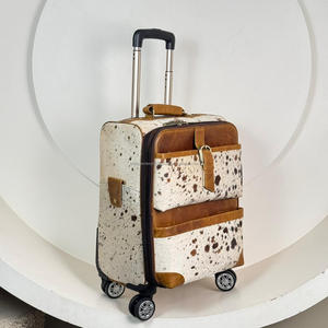 2025 Trending Travel Luggage High Quality <strong>100</strong>% Genuine Cowhide Leather <strong>Trolley</strong> Travel Luggage Suitcase Travelling Bag for Unisex - Product Image 4