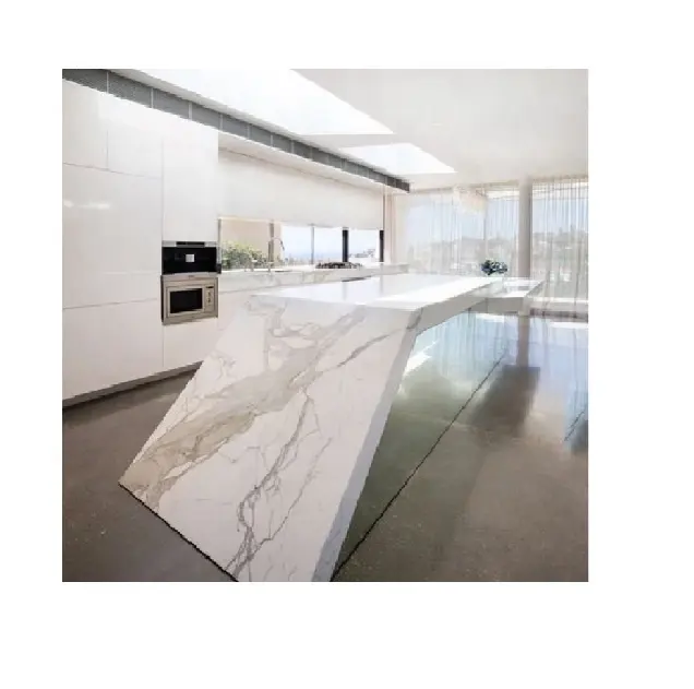 Counter Top Tempered Kitchen Table Top Glazed MArble Porcelain 15mm Thick Slab Wall & Floor Tiles