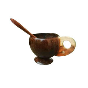 环保椰壳水杯和咖啡杯，带有定制雕刻激光标志100% 可生物降解 - Product Image 1
