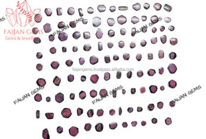 Prezzo all'ingrosso naturale rubino lucidato fetta di cristallo curativo fetta di cristallo sciolto pietra naturale rubino per la fabbricazione di gioielli di pietra - Product Image 2