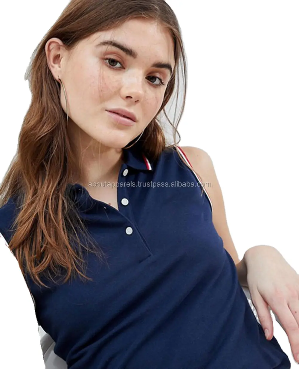 Polo personalizado con logotipo impreso para mujer, para Golf Camiseta de algodón, ropa para hombre y mujer, sublimación de terciopelo, encaje, cantidad de lazo de gasa
