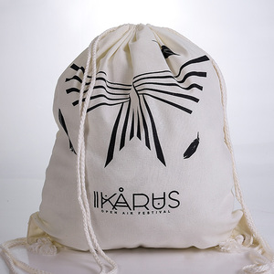 Mochila con cordón para escuela y compras con logotipo personalizado al por mayor bolsa de lona de moda con diseño personalizado - Product Image 3