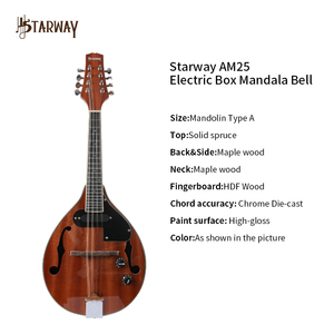 Starway, logotipo personalizado, AM25, lo último en ventas, mandolina profesional hecha a mano, instrumento de cuerda de 8 cuerdas - Product Image 3