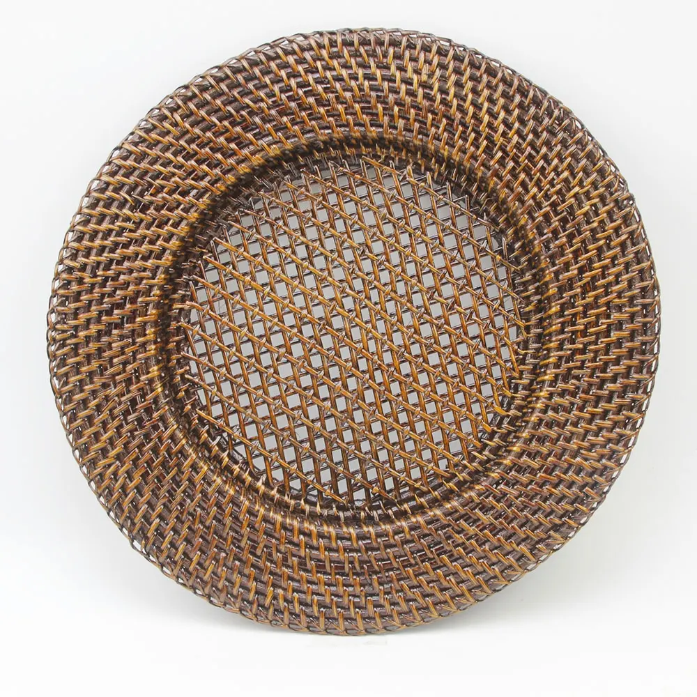 Ready To Ship Handwoven Round Wicker Plate Chargers Wedding Charger Plates Rattan Made In Vietnam