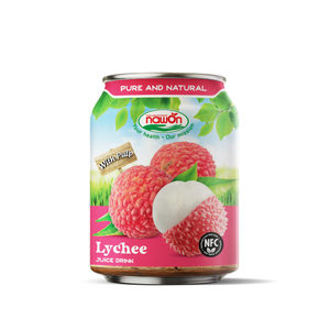 Yüksek kalite ve ucuz fiyat doğal Vietnam Lychee suyu hamuru saf suyu konserve 250ML Nawon içecek GMP üreticisi - Product Image 1