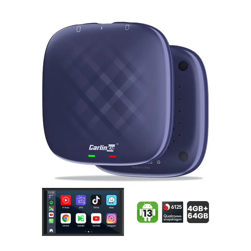 Carlinkit Ai Hộp Android 13 4G 64GB Phụ Kiện Xe Hơi Không Dây Xe Chơi Tự Động Thông Minh Hộp 3 Trong 1 TV Box Carplay Youtube Netflix