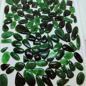 Lab Green Jade <strong>Rounds</strong> Calibrated Cabochons 15 MM Loose Gemstone Cabochon for Jewelry Making (All Sizes Available). - Product Image 1