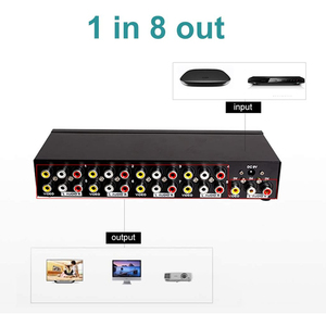 Conmutador de audio y vídeo Manual AV de 8 puertos para XBOX, DVD, PS2, PS3, TV, 8 en 1