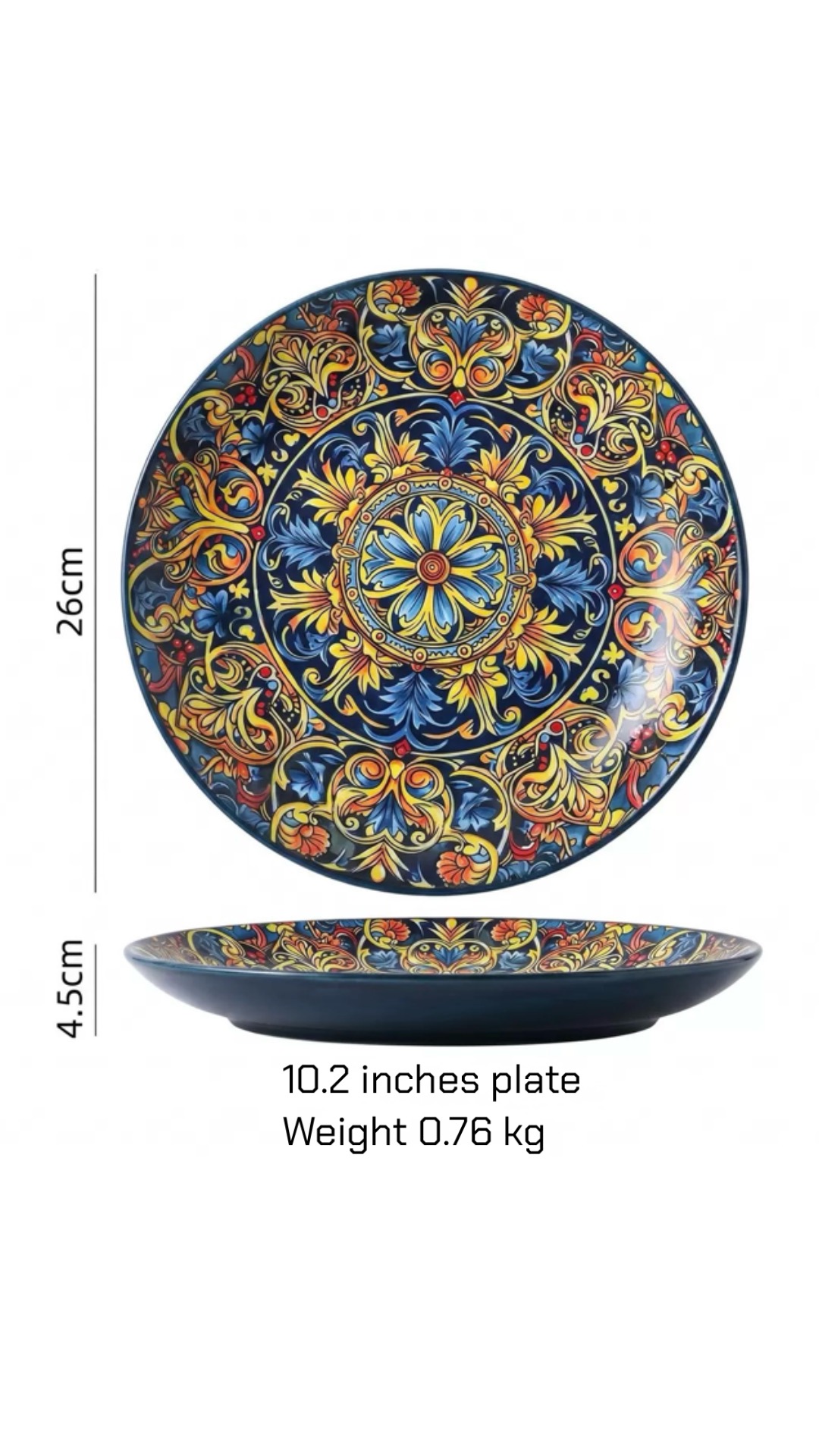 Plato redondo de 8.7 pulgadas