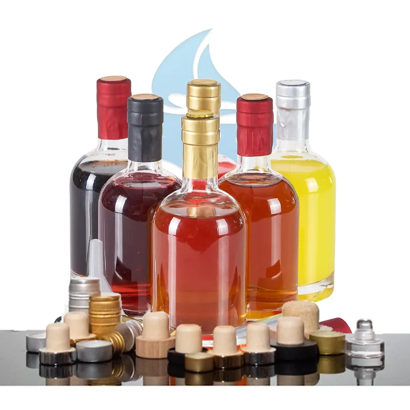Sıcak satış 500ml 750ml 1000ml şişe votka viski için cam likör şişesi 700ml 750ml votka cam şişe
