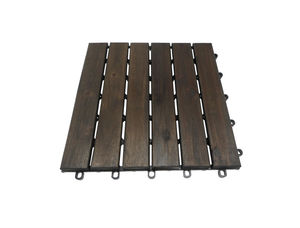 屋内/屋外パティオガーデン用の30x30cmチークと<span class=keywords><strong>PVC</strong></span>ウッドデッキタイルのインターロッキングTerrace-18mm厚、6つのスラット