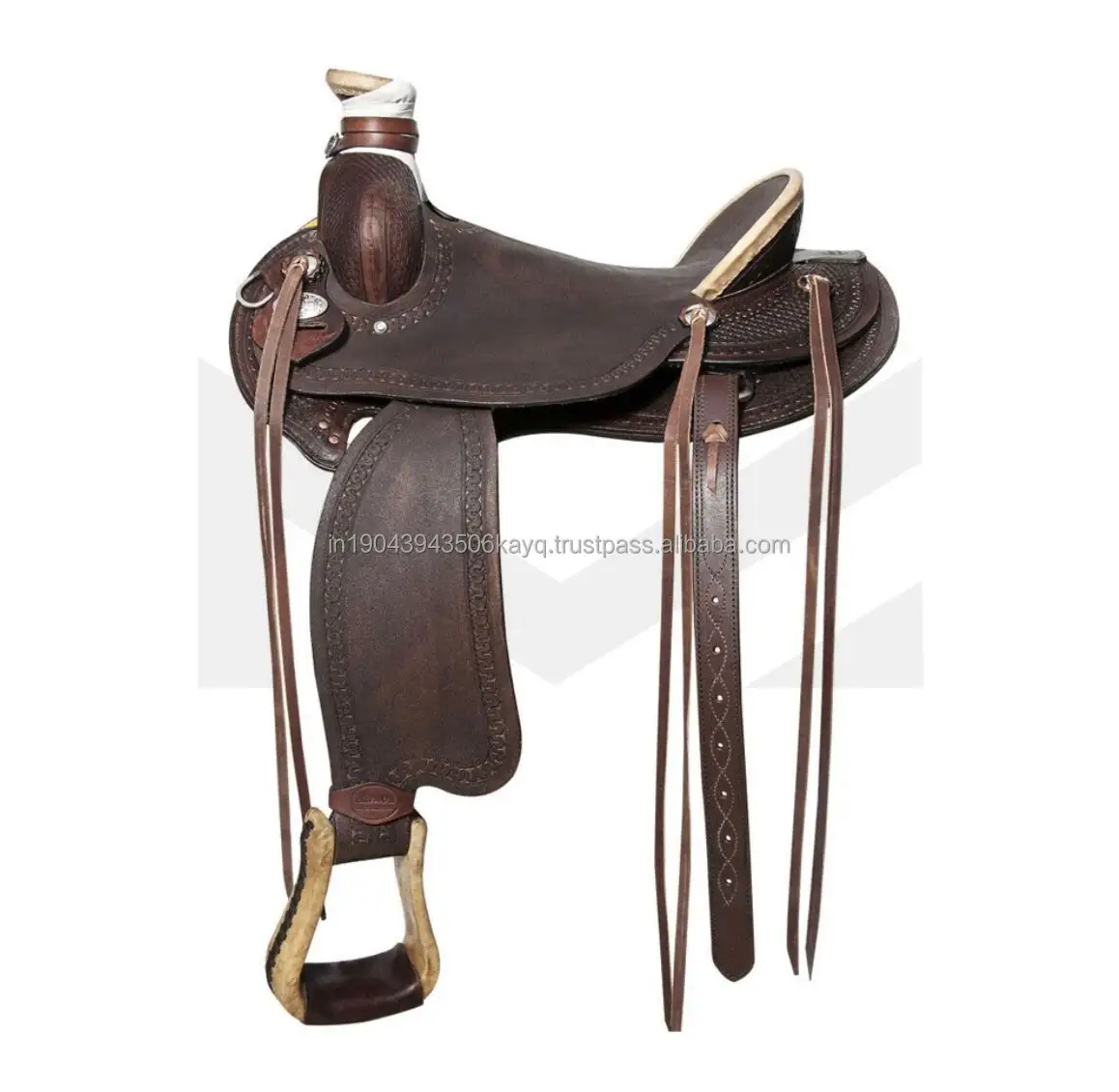 High on Demand Pleasure Trail Riding Saddle Handmade Leather Western Roping Ranch Wade Saddle with Tack Set at Wholesale Prices