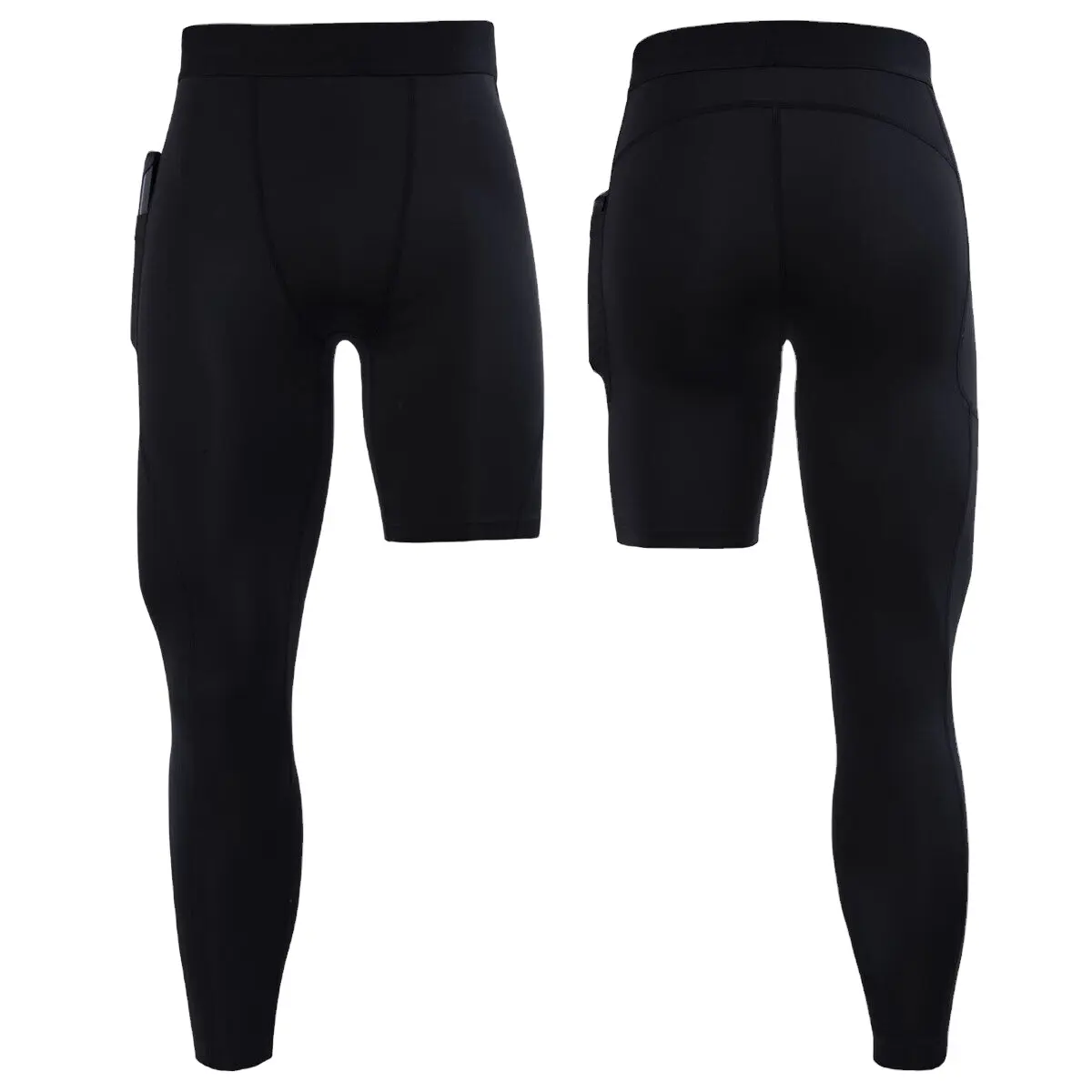 Pantalones ajustados de compresión personalizables al por mayor para hombre, pantalones de chándal elásticos para correr, ciclismo, baloncesto, fútbol, mallas deportivas