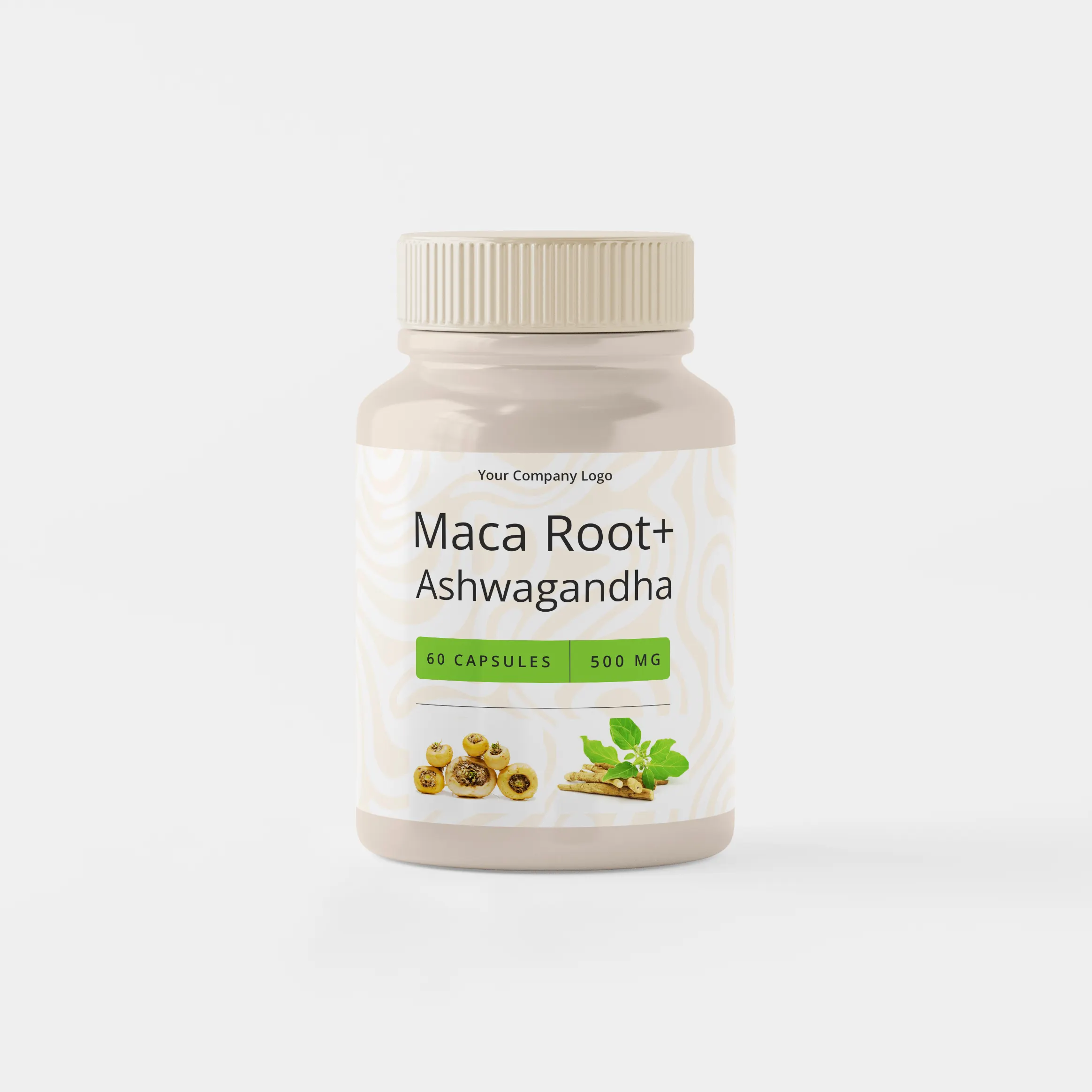 OEM/ODM ฉลากส่วนตัวสมุนไพร maca man power พลังงาน maca รูตสารสกัดบริสุทธิ์ ashwagandha แคปซูลสูตรที่กําหนดเองเม็ด