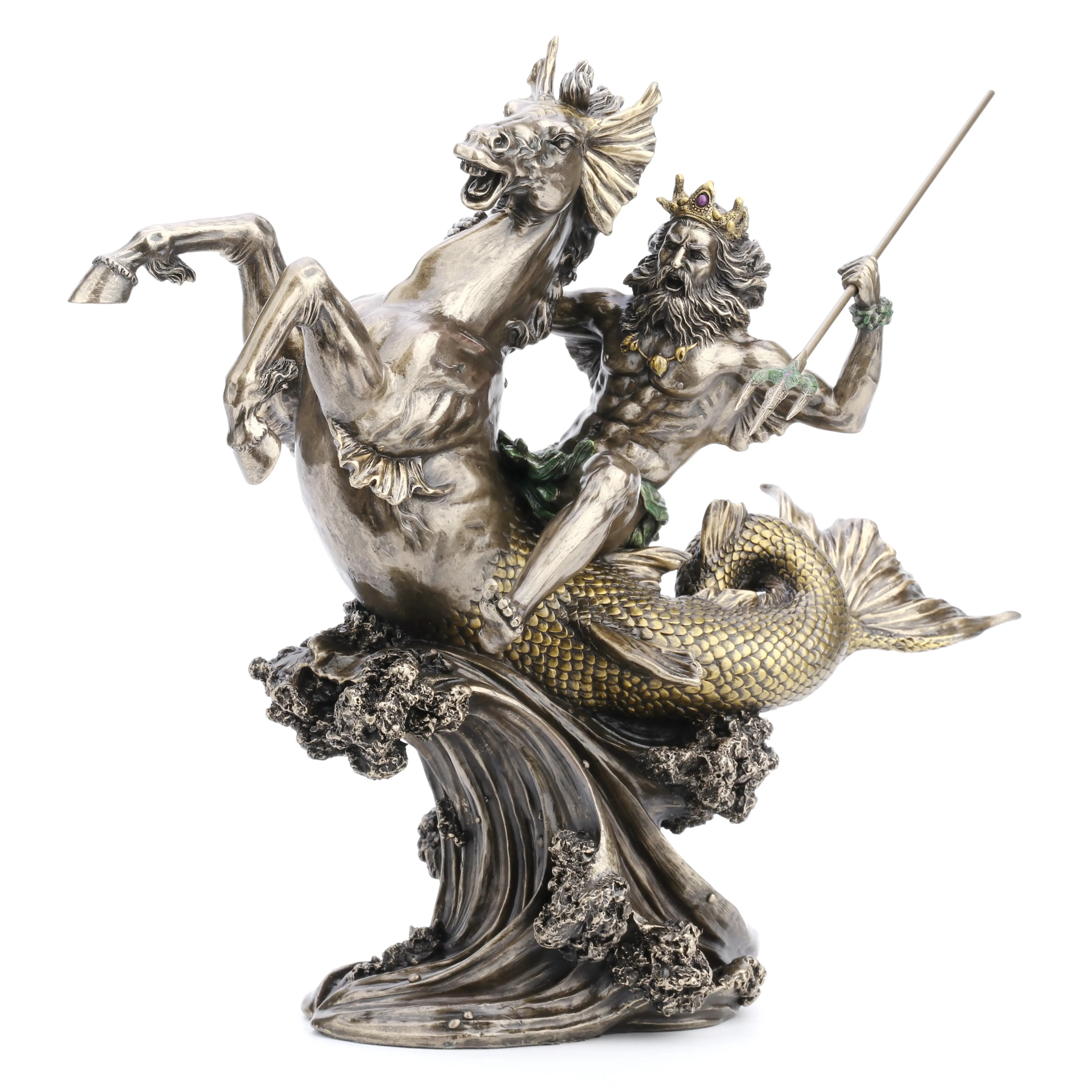 VERONESE DESIGN -POSEIDON - GOD OF THE SEA AND EARTHQUAKES - COLD CAST BRONZE - OEM AVAILABLE