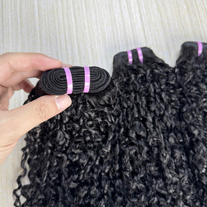 Venta al por mayor 100% paquetes de cabello virgen vietnamita doble dibujado 30 pulgadas rizado Hali cabello teñido Super Remy cabello tejido para rizos Pixie - Product Image 3