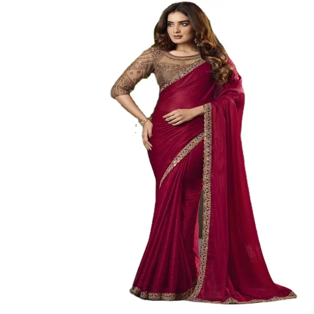 Modern Stylish Ready To Wear Indian Outfit Fancy Imported Georgette Saree Blouse Indian Exporter And Supplier