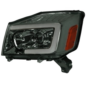 ร้อนขาย LED C-บาร์โปรเจคเตอร์ไฟหน้า WSwitchback ตามลำดับสัญญาณเลี้ยวสำหรับ04-15นิสสันไททัน/04-07 Armada (โครเมี่ยม/ควัน - Product Image 1