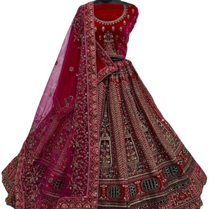 Tasarımcı kadife <span class=keywords><strong>Lehanga</strong></span> Choli kadınlar için düğün Online alışveriş Surat, hindistan pakistan düğün kraliyet elbiseler Sarees düşük fiyat