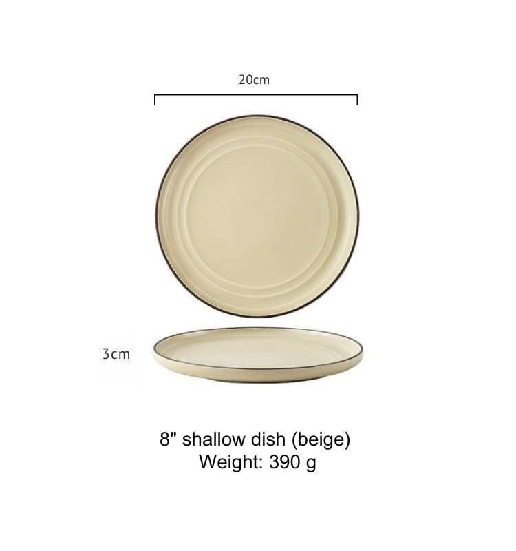 8-inch shallow Plate (beige)