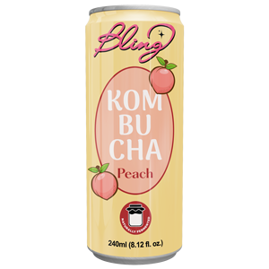 Kombucha น้ำผลไม้พีช250มล./330มล. ODM/OEM ฉลากส่วนตัวปรุงแต่งด้วยกีวีและว่านหางจระเข้รสชาติดี - Product Image 2