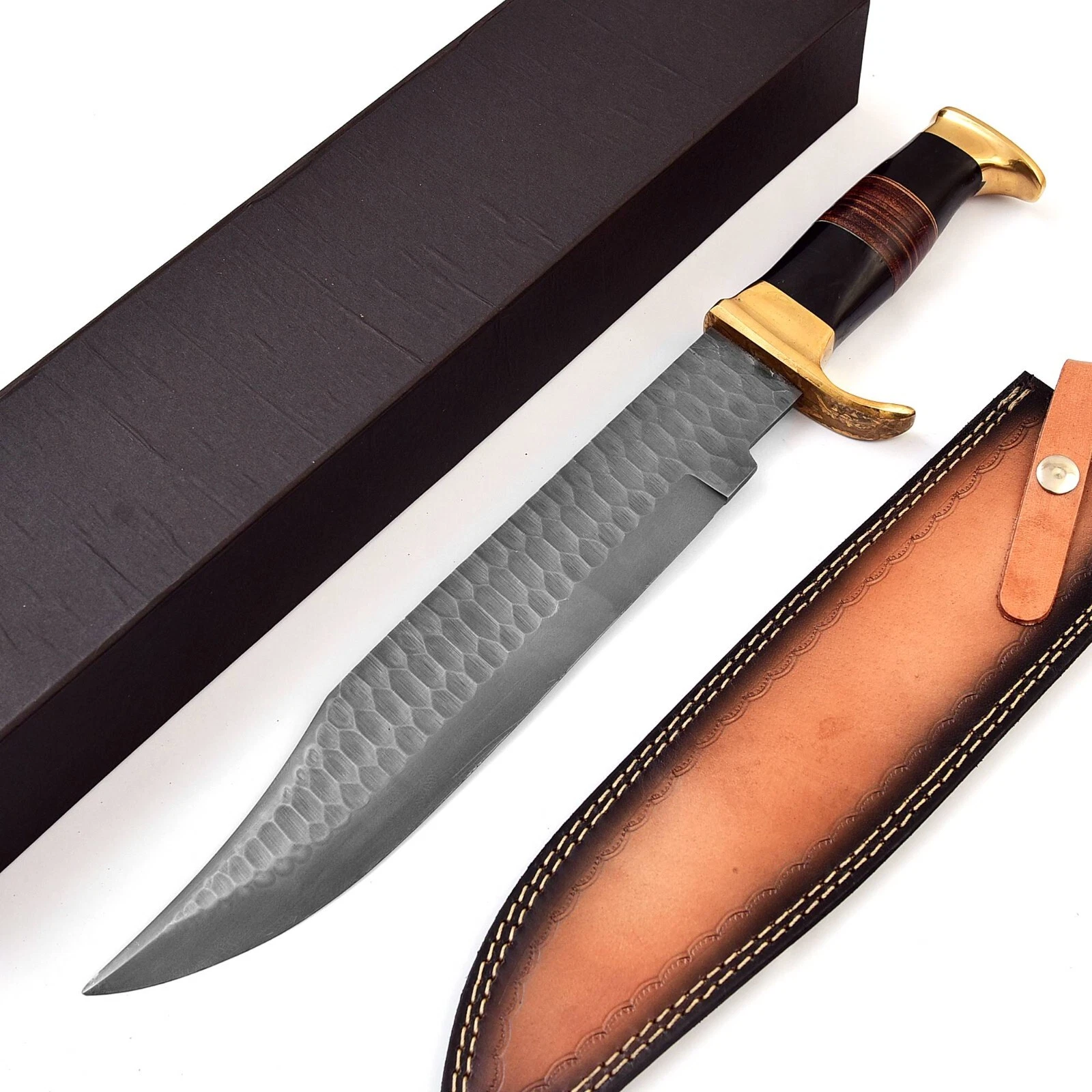 Acid Wash Blade & Micarta Leather Handle