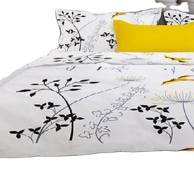 100% algodão porta-cama duvet coberturas, lençol de cama em cor branca e outras cores personalizadas projetos fabricados na índia bombadia