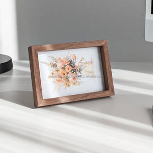 Ahşap tahıl resim çerçevesi kahverengi fotoğraf çerçevesi duvar ve kalem teşhir rafı boyutları için 4x6 5x7 6x8 ve 8x10 pleksiglas kapaklı - Product Image 2
