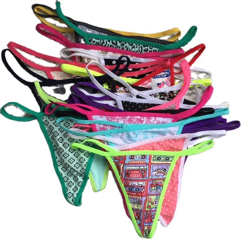 Women Sexy Cute Cotton G-string Lady Soft Thong Mini T-back Panties Underwear Multicolored oem