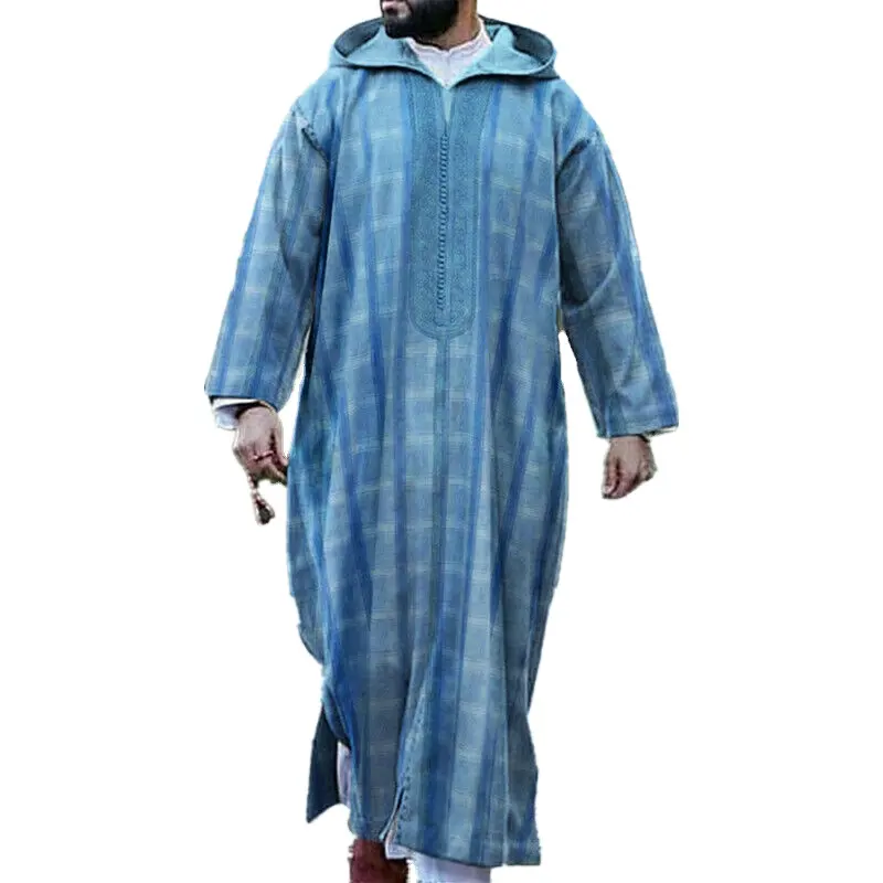 Ropa musulmana para hombre Arabia Saudita Jubba árabe Kaftan islámico Thobe vestido largo túnica árabe Dishdash vestido musulmán Abaya Thobe