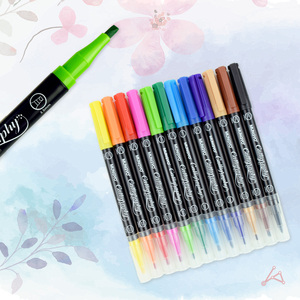 Sanat yazı ve tasarım için 12 renk kaligrafi ikiz kalem ucu Set - Product Image 3