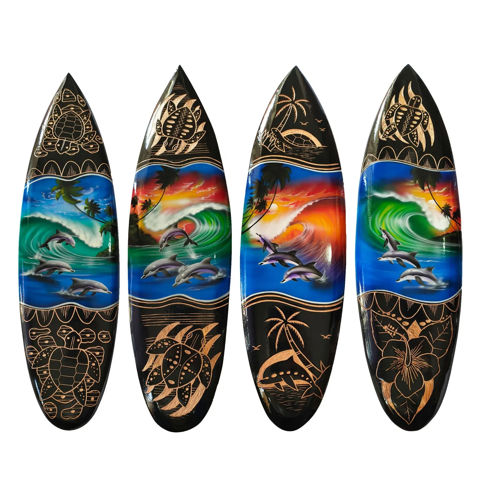 Pendurar na parede, novo design artesanal, feito à mão, bordo de surf, airbrush, 50cm, arte de bali, entalhe, parede