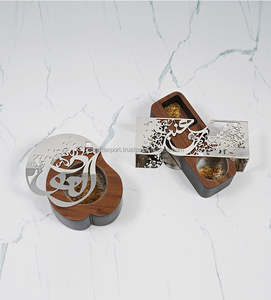 Modern Woodenn zarif mabkhara hangi arapça ifade al oud sadece oud cips veya mabkhar için kapak ortaya çıkarmak için kapağı döndürün - Product Image 3