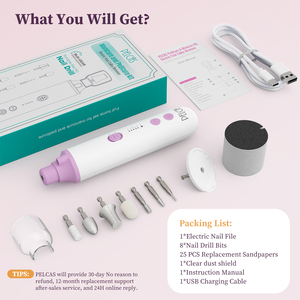 8-in-1 đa chức năng làm móng tay móng chân di động đánh bóng móng tay USB sạc điện móng tay tập tin Kit máy khoan móng tay - Product Image 5