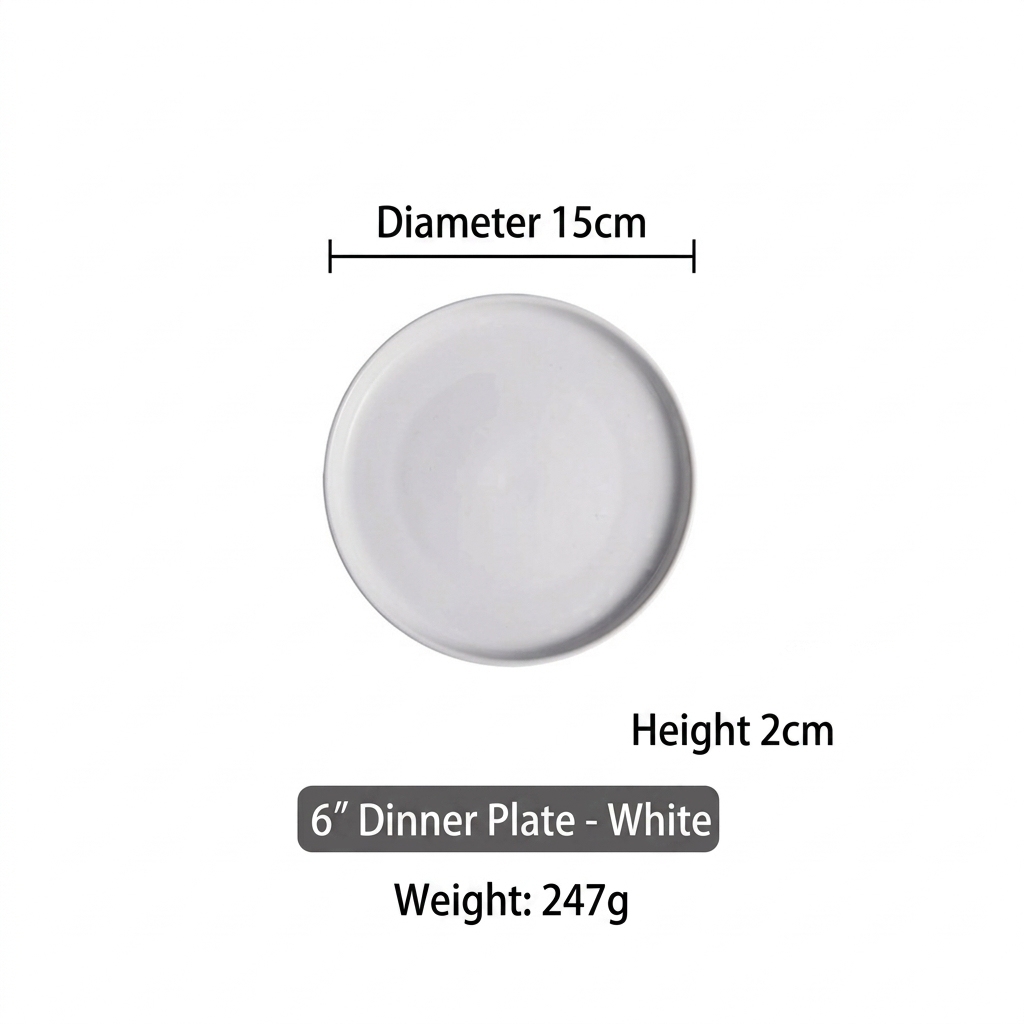 6 pouces Blanc