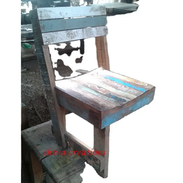 Silla de madera reciclada para bebé, muebles de barco reciclados, oferta